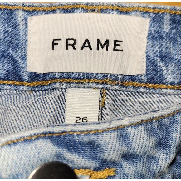 FRAME Le Grand Garçon Raw Edge Shorts Size 26 - Picture 4 of 8